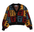A BATHING APE Ladies' APE FACE CROPPED KNIT CARDIGAN