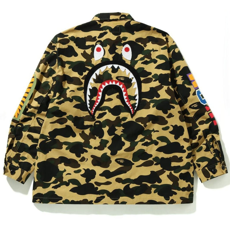 A BATHING APE 1ST CAMO SHARK RELAX MILITARY SHIRT
