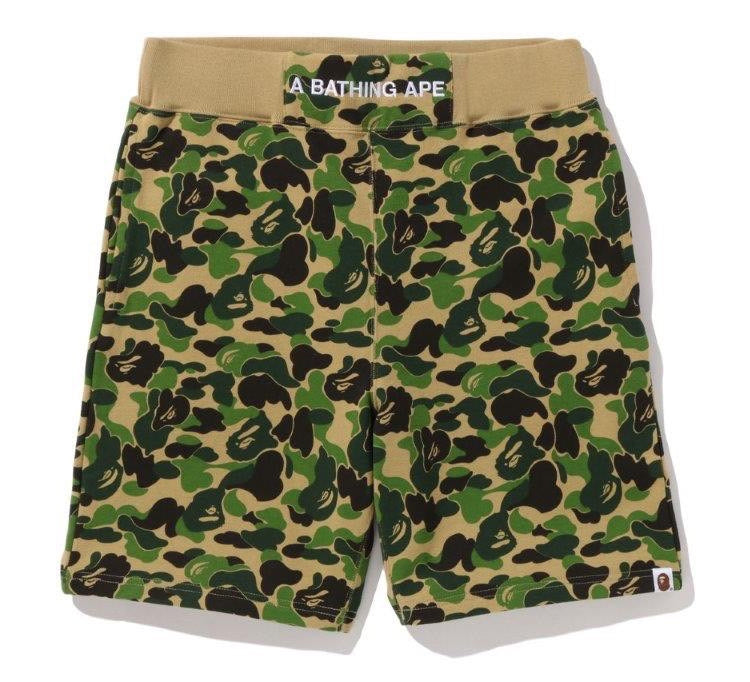 A BATHING APE ABC CAMO SWEAT SHORTS