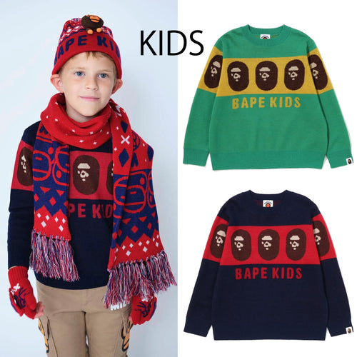 A BATHING APE BAPE KIDS APE HEAD KNIT