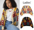 A BATHING APE Ladies' APE FACE CROPPED KNIT CARDIGAN