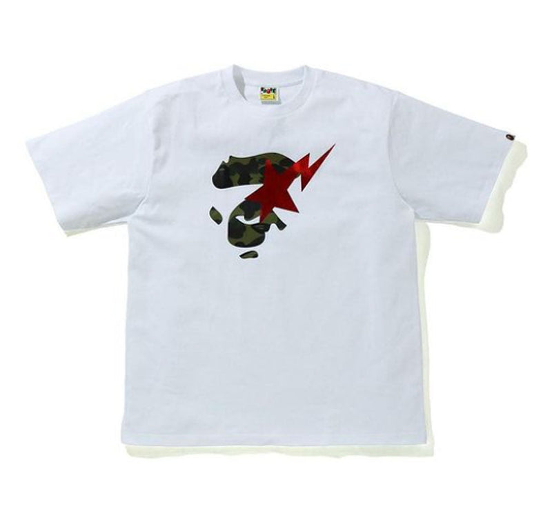 A BATHING APE 1ST CAMO APE FACE STA TEE