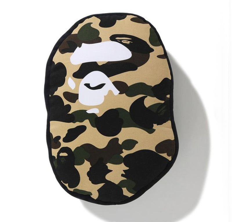 A BATHING APE 1ST CAMO APE HEAD CUSHION