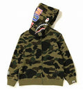 A BATHING APE BAPE KIDS 1ST CAMO SHARK ZIP HOODIE - happyjagabee store