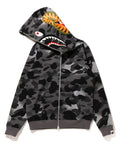 A BATHING APE Ladies' GRID CAMO SHARK FULL ZIP HOODIE