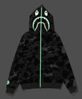 A BATHING APE Ladies' GRID CAMO SHARK FULL ZIP HOODIE