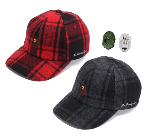 A BATHING APE - MR BATHING APE FLANNEL CHECK CAP