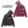 A BATHING APE Ladies' GRID CAMO SHARK FULL ZIP HOODIE