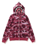 A BATHING APE Ladies' GRID CAMO SHARK FULL ZIP HOODIE