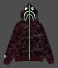 A BATHING APE Ladies' GRID CAMO SHARK FULL ZIP HOODIE