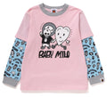 A BATHING APE BAPE KIDS X CHOCOMOO MILO FRIENDS LAYERED L/S TEE