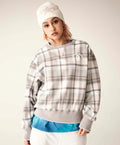 A BATHING APE Ladies' BAPE CHECK WIDE FIT CREWNECK