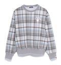 A BATHING APE Ladies' BAPE CHECK WIDE FIT CREWNECK