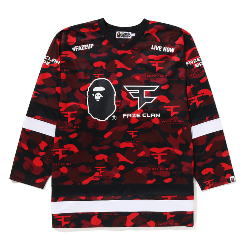 A BATHING APE BAPE x FAZE CLAN HOCKEY L/S TEE