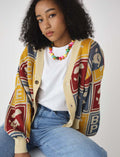 A BATHING APE Ladies' APE FACE CROPPED KNIT CARDIGAN
