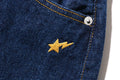 A BATHING APE Ladies' DAMAGED HIGHWAIST WIDE DENIM PANTS