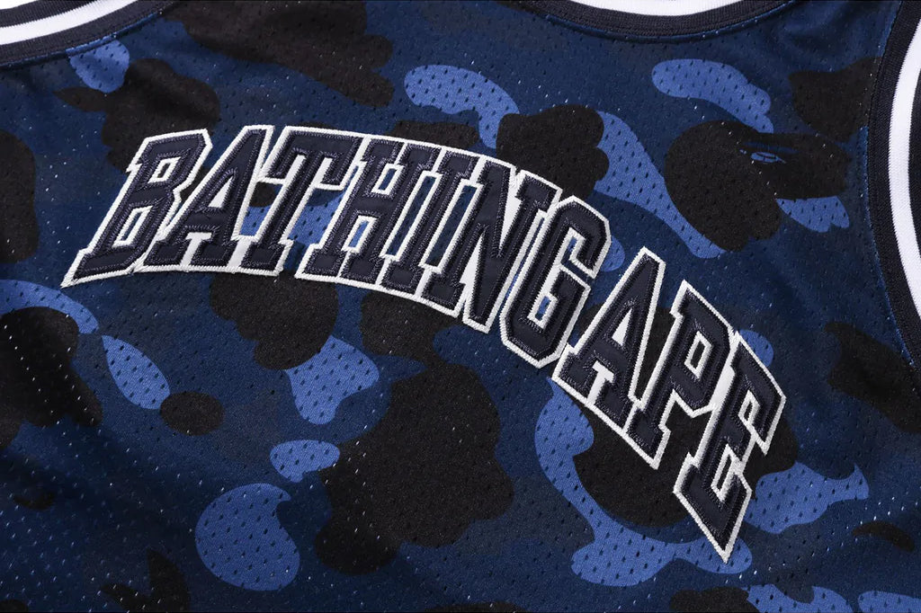 Bape Color Camo Basketball Tank Top 'Navy' Men's Size Small