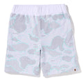 A BATHING APE TEXT CODE CAMO SWEAT SHORTS