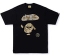 A BATHING APE SAND CAMO APE FACE TEE