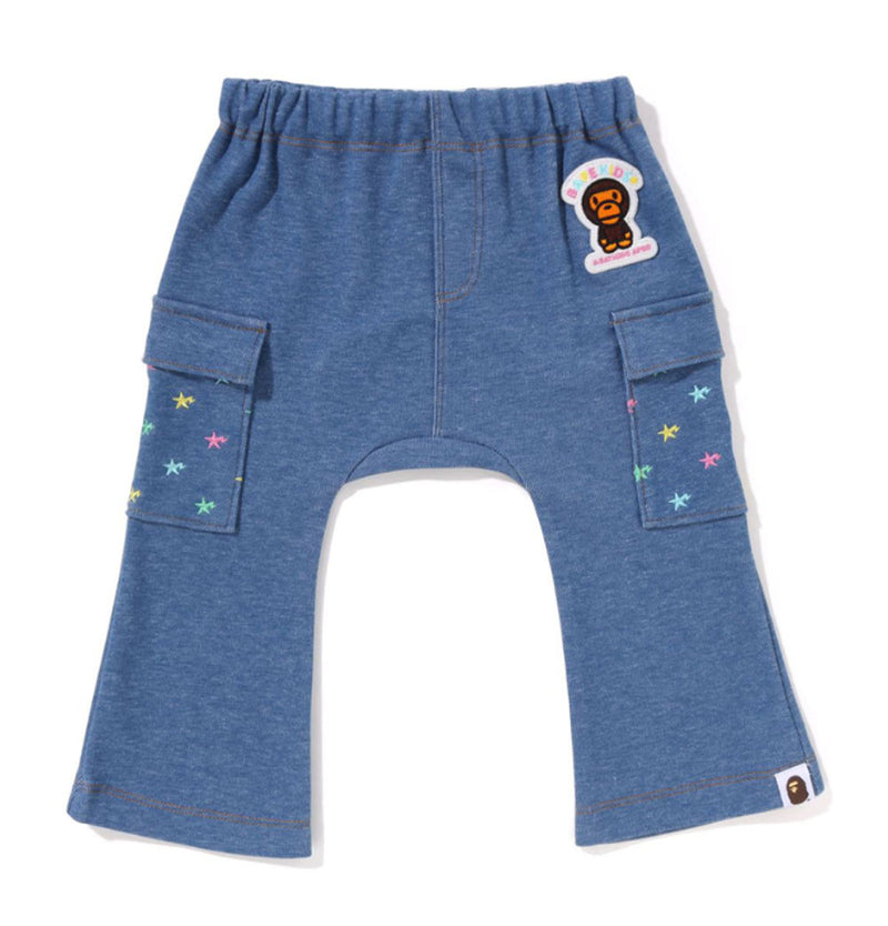 A BATHING APE BAPE KIDS BABY MILO STA JERSEY DENIM BABY PANTS