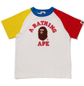 A BATHING APE BAPE KIDS COLLEGE RAGLAN TEE