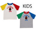 A BATHING APE BAPE KIDS COLLEGE RAGLAN TEE