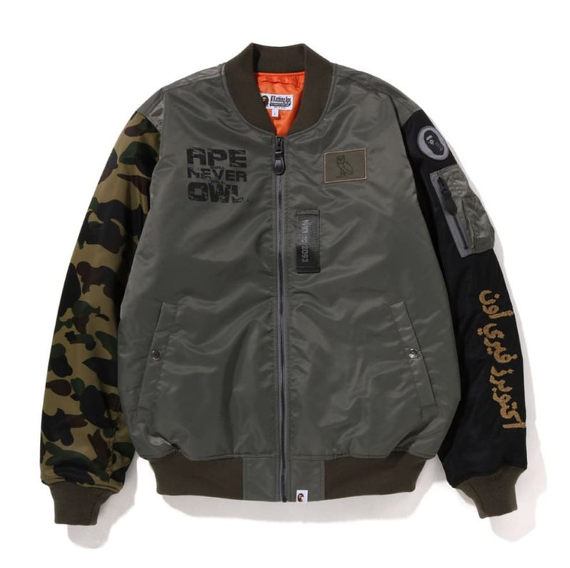 A BATHING APE BAPE x OVO LOOSE FIT MA-1 JACKET