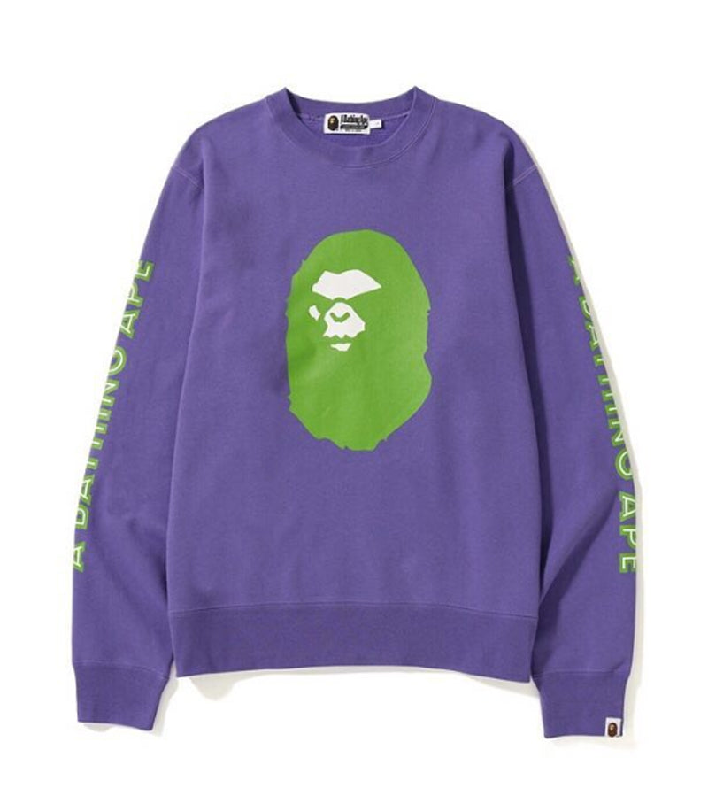 A BATHING APE MAD FACE WIDE CREW NECK - happyjagabee store