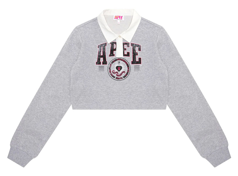 A BATHING APE - APEE CROPPED POLO SWEATSHIRT