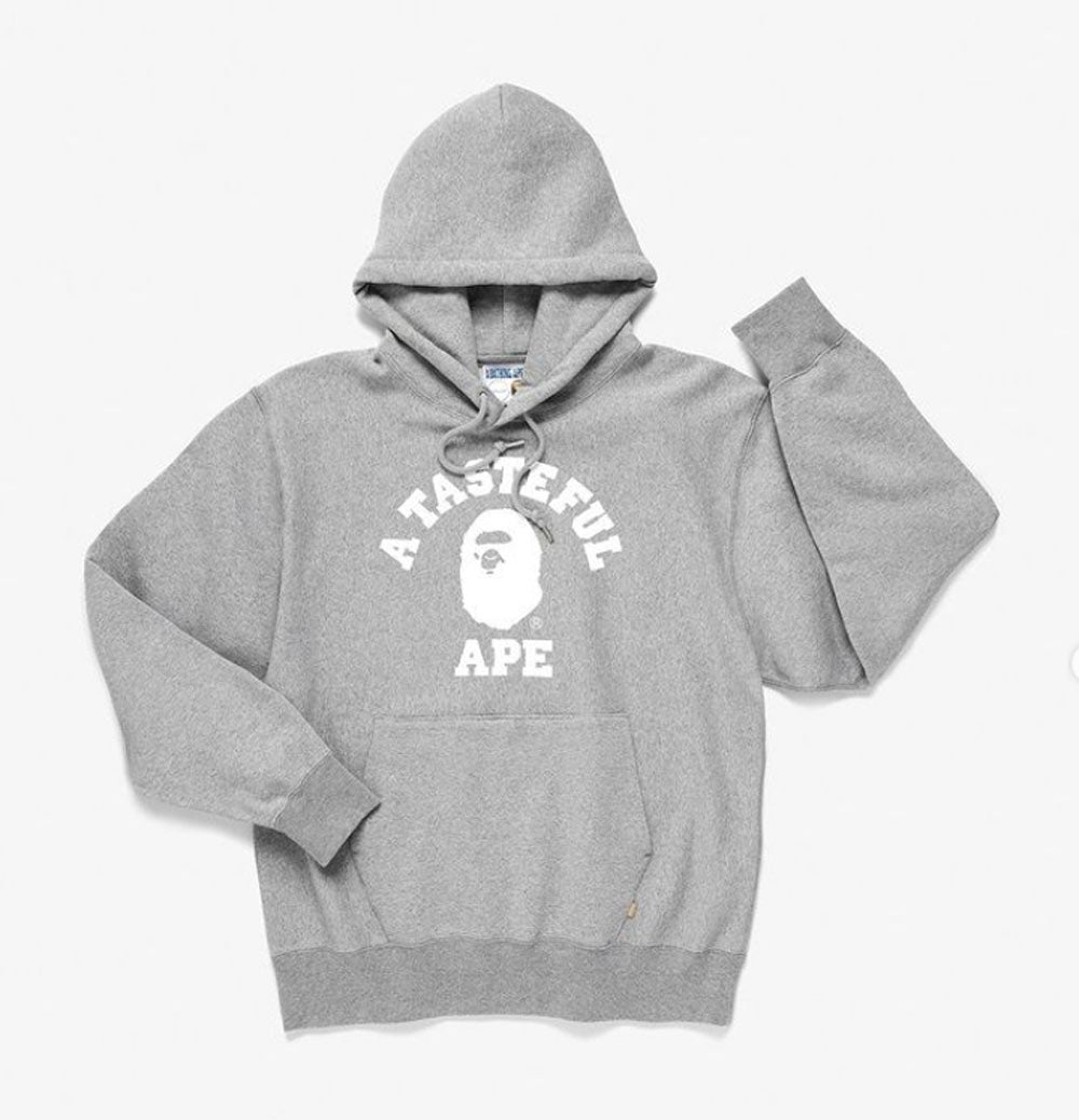 BAPE JJJJound COLLEGE HOODIE APE