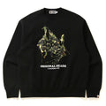 A BATHING APE Men's MO' WAX UNKLE x BAPE POINTMAN RELAXED CREWNECK