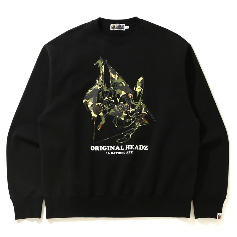 A BATHING APE Men's MO' WAX UNKLE x BAPE POINTMAN RELAXED CREWNECK