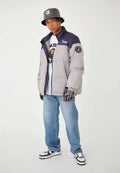 A BATHING APE SOCCER GAME GRAPHIC RELAXED DOWN JACKET