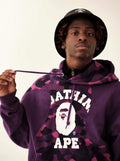 A BATHING APE COLOR CAMO COLLEGE CUTTING RELAXED FIT HOODIE