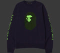 A BATHING APE MAD FACE WIDE CREW NECK - happyjagabee store