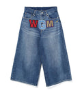 A BATHING APE Ladies' SHARK CROPPED DENIM PANTS