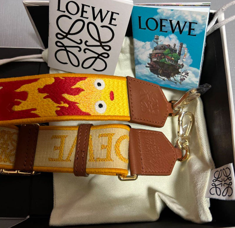LOEWE x Studio Ghibri Howl's Moving Castle Calcifer strap in Anagram jacquard and calfskin