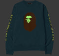 A BATHING APE MAD FACE WIDE CREW NECK - happyjagabee store