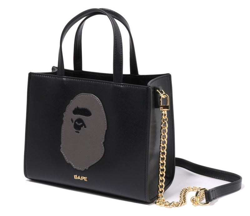 A BATHING APE Ladies' APE HEAD PATCHED BAG ( Mini Tote Bag )