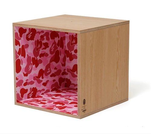 A BATHING APE BAPE X FABRICK X KARIMOKU ABC CAMO SQUARE SHELF BAPE HOME PINK