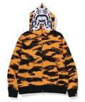 A BATHING APE TIGER CAMO TIGER RELAXED FULL ZIP HOODIE
