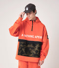 A BATHING APE 1ST CAMO POCKET RELAX DOUBLE KNIT HALF ZIP HOODIE
