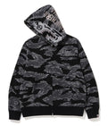 A BATHING APE TIGER CAMO TIGER RELAXED FULL ZIP HOODIE