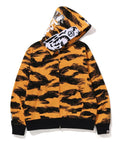 A BATHING APE TIGER CAMO TIGER RELAXED FULL ZIP HOODIE