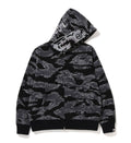 A BATHING APE TIGER CAMO TIGER RELAXED FULL ZIP HOODIE