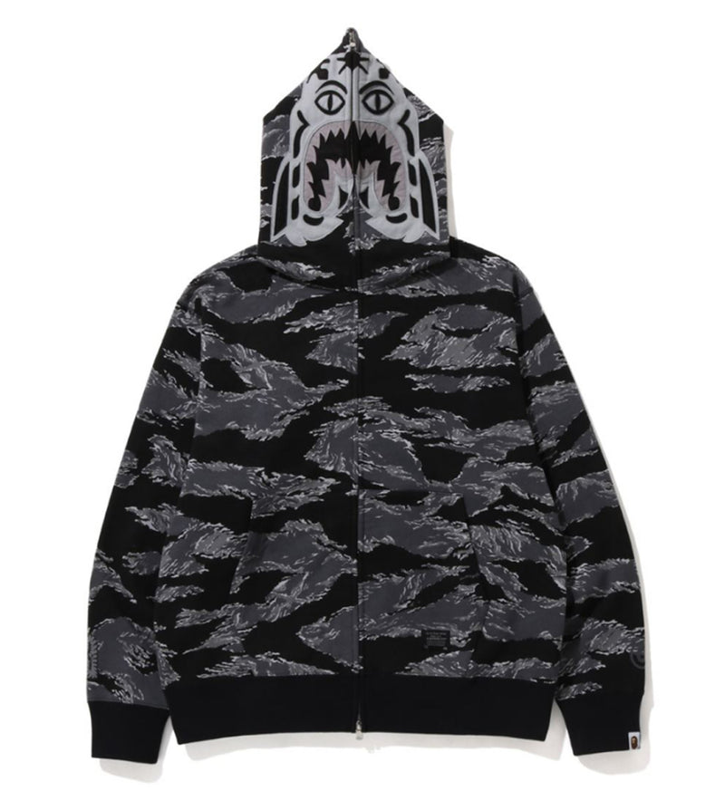 A BATHING APE TIGER CAMO TIGER RELAXED FULL ZIP HOODIE