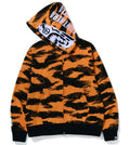 A BATHING APE TIGER CAMO TIGER RELAXED FULL ZIP HOODIE