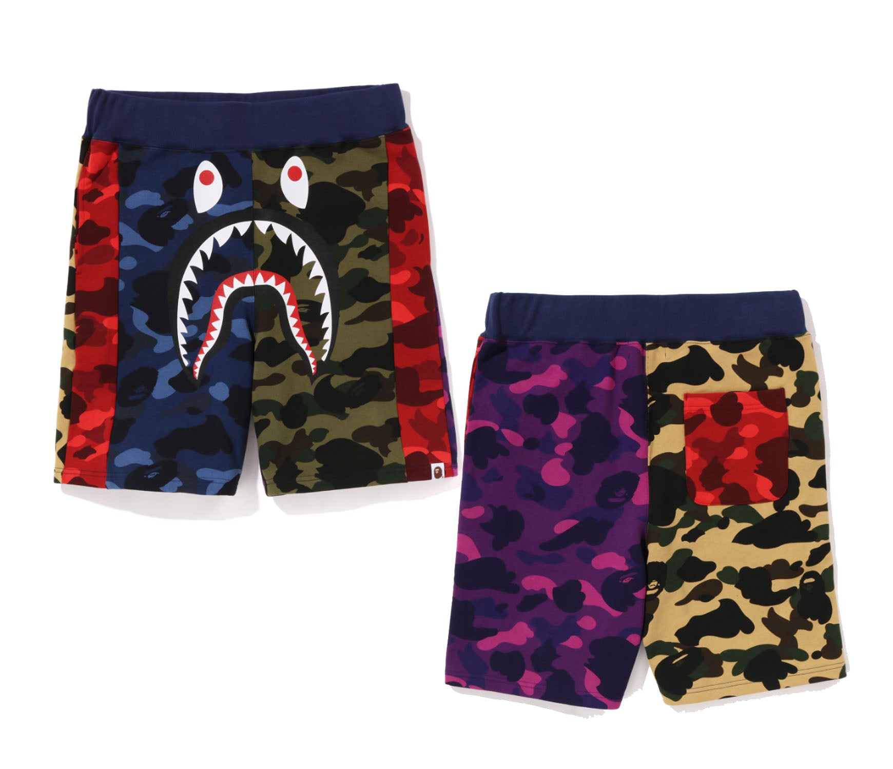 crazy camo mix shark shorts pants