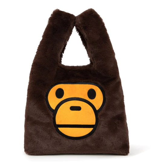 A BATHING APE BABY MILO STORE BABY MILO FUR TOTE BAG