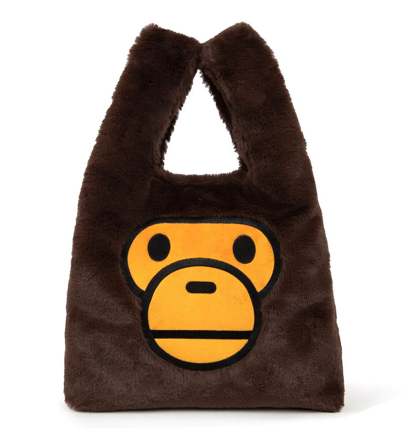 A BATHING APE BABY MILO STORE BABY MILO FUR TOTE BAG
